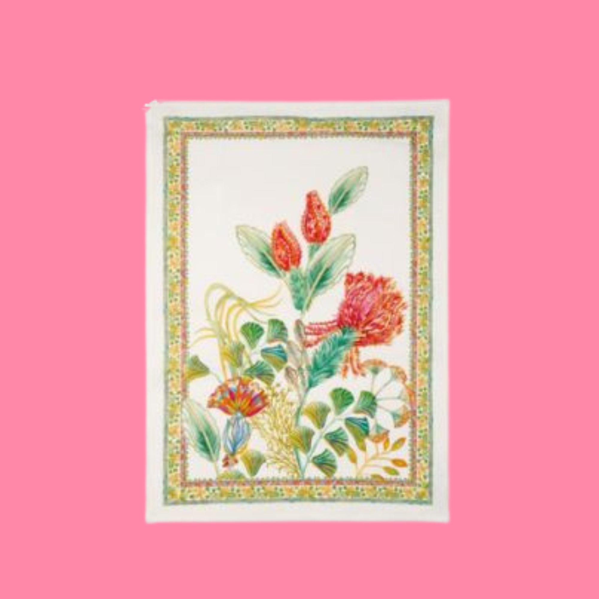 Artigemme linnen tafelkleed en -loper met kleurrijke fantasiebloemen, kies je formaat