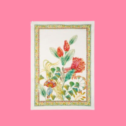 Artigemme linnen tafelkleed en -loper met kleurrijke fantasiebloemen, kies je formaat