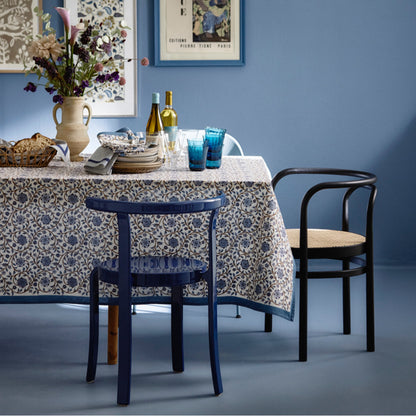 Verwacht in wk 47 of 48 Bungalow katoenen blokprint tafelkleed Roja Atlantic, blauwtinten 1.50 x 2,50 m