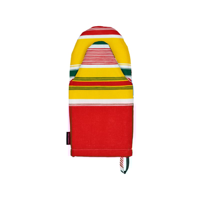 Marimekko Ovenwant  Paraati gestreept geel, rood, blauw, groen, wit
