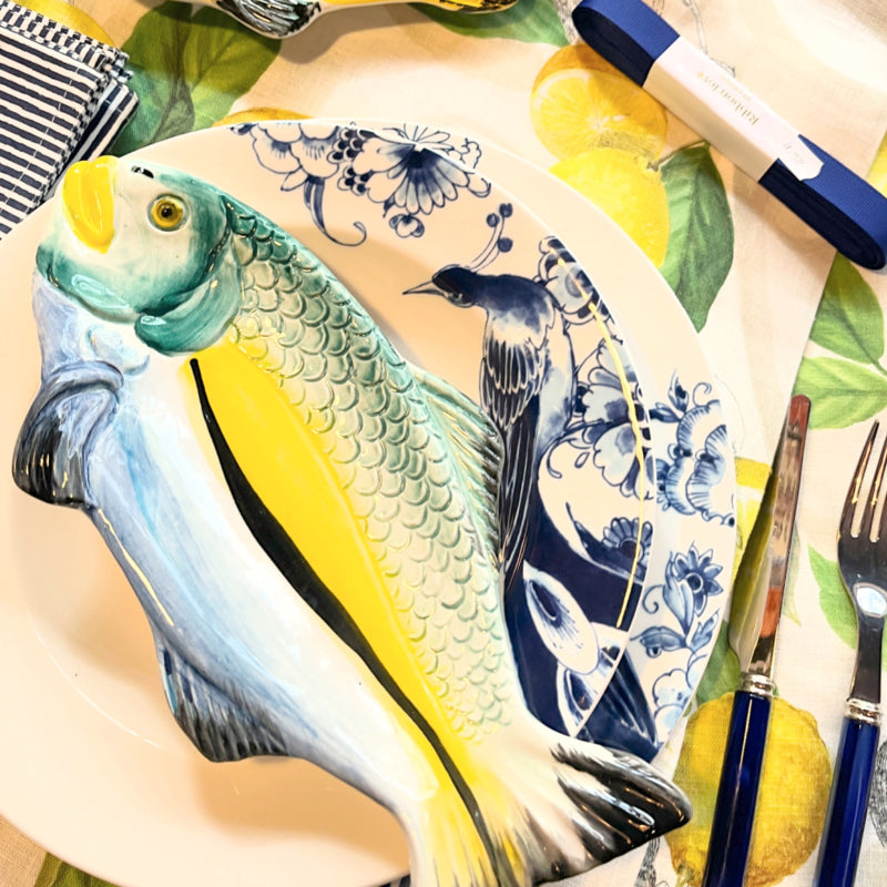 Langwerpig schaaltje of lepellegger Vis blauw met groen | 11 x 25,5 cm