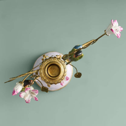 Dekorativer Kerzenhalter „Reiher“ aus Kunstharz und Metall, 25 x 11 x 44 cm