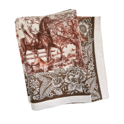 Linnen tafelloper Cottage 45 x 170 cm (met paarden, kastelen, molens etc)