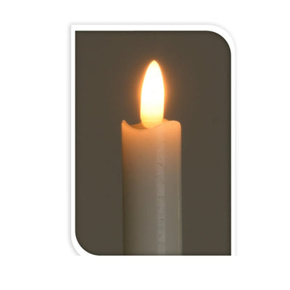 Set van 2 led huishoudkaarsen wit met kaarsvet look and feel en flikkerend lichtje | h: 25 cm 2,4 cm