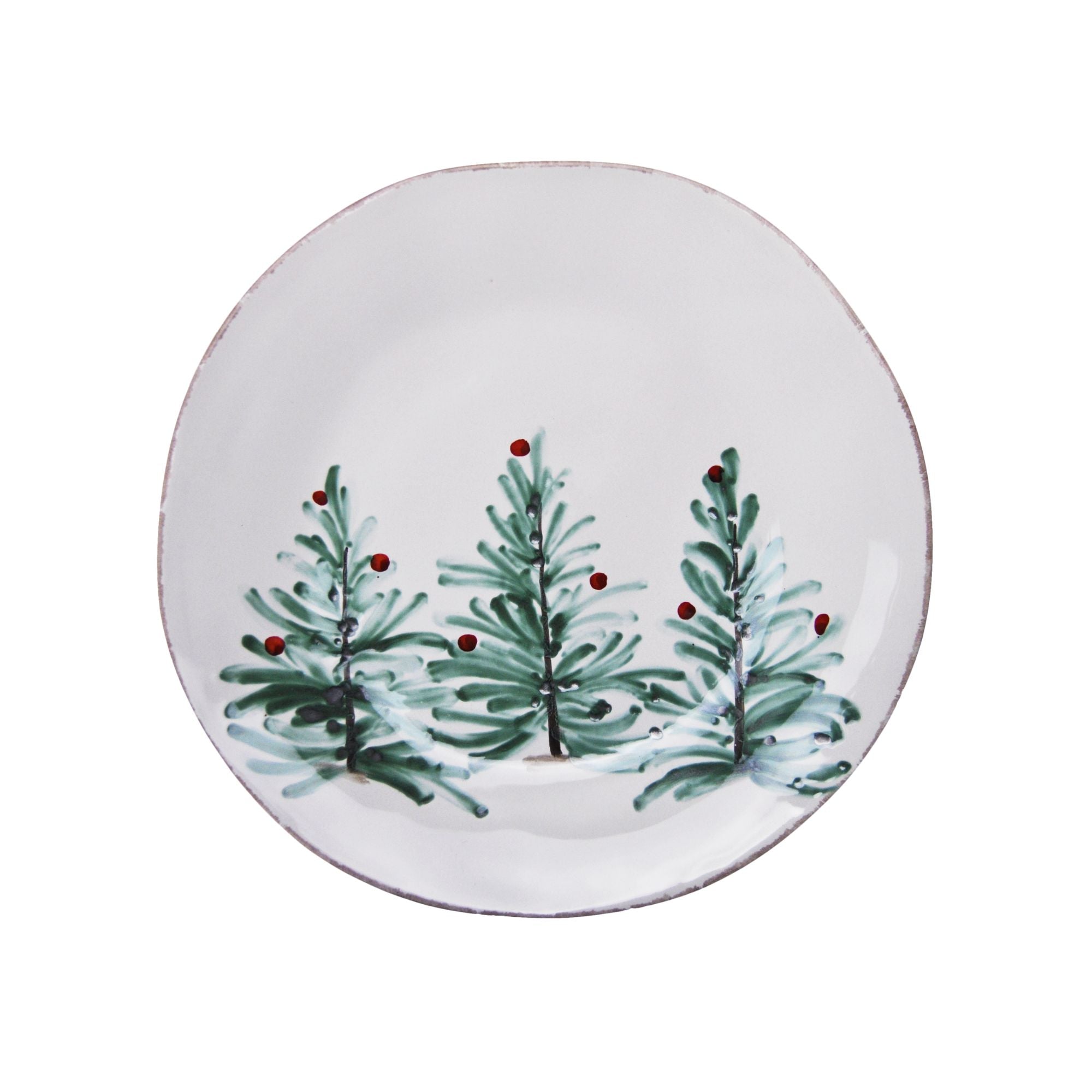 Arcucci Cortina dinerbord Ø 29 cm met handgeschilderde kerstbomen