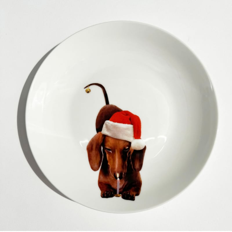 Bordy's It's a Wienerful Time ontbijtbordjes , set van 6 kerstige teckels Ø 20 cm