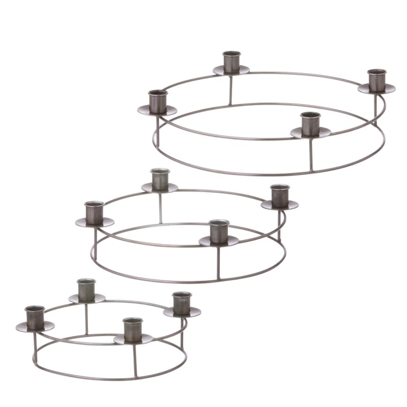 Bungalow Kamma metalen adventkandelaars rond, set van 3