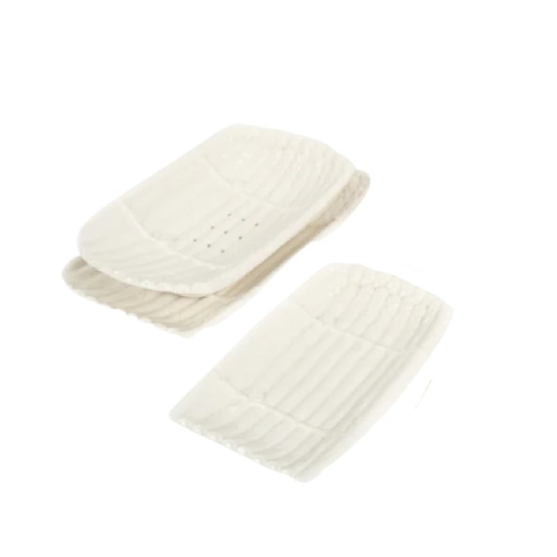 Aspergeschaal 2-delig uitlekschaal en onderbord wit