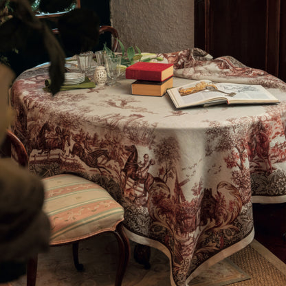 Linnen tafelkleed Cottage 170 x 360 cm (met paarden, kastelen, molens etc)