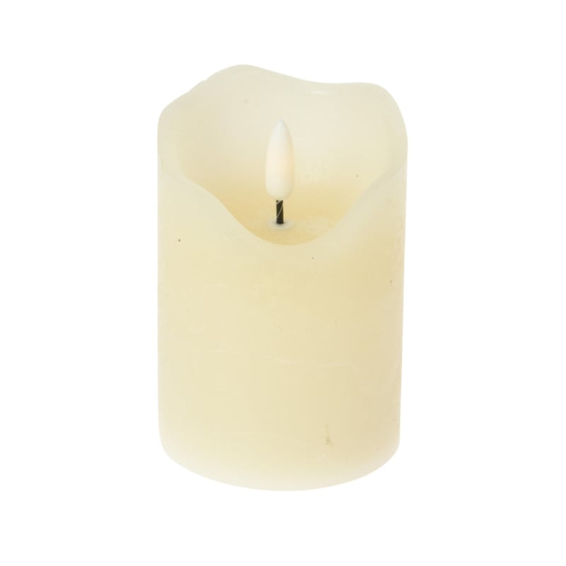 Led stompkaars ivoor met kaarsvet look and feel en flikkerend lichtje | h: 10 cm 7 cm