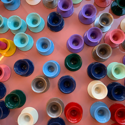 Kunstindustrien lila metalen kandelaartje Mini Bell voor kerstboomkaarsjes