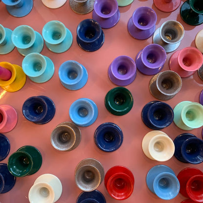 Kunstindustrien donkerblauw metalen kandelaartje Mini Bell voor kerstboomkaarsjes