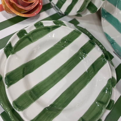 Arcucci Dolce Vita Nastro gestreept onderbord of dinerbord Ø 29 cm rood of groen