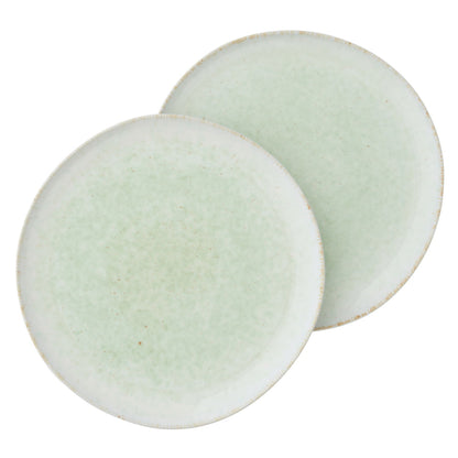 Bungalow Soul Pistachio groene dinerborden met reactief glazuur, set van 2 | Ø 27 cm