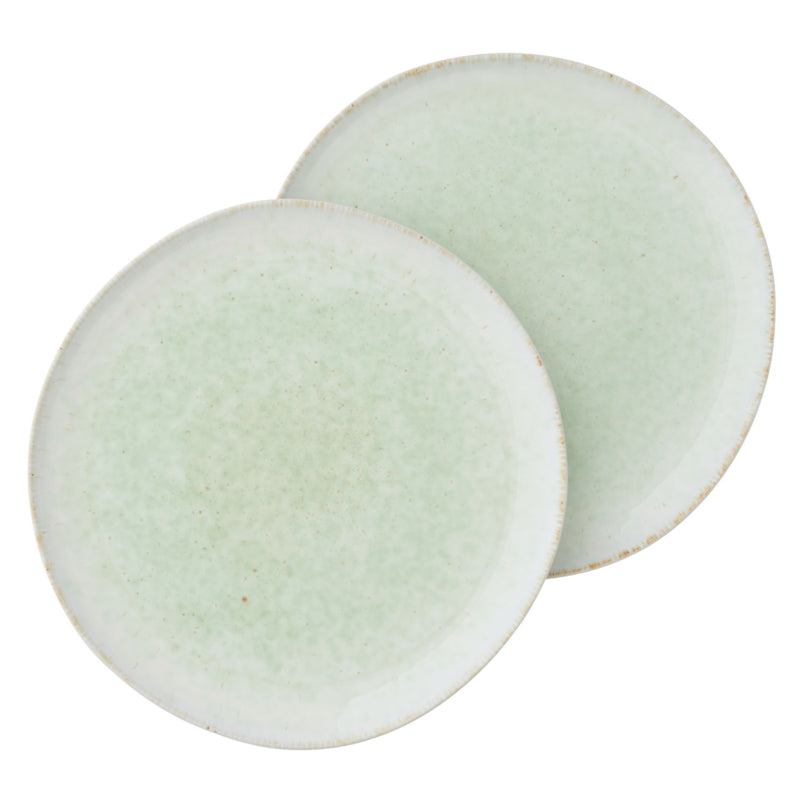 Bungalow Soul Pistachio groene dinerborden met reactief glazuur, set van 2 | Ø 27 cm