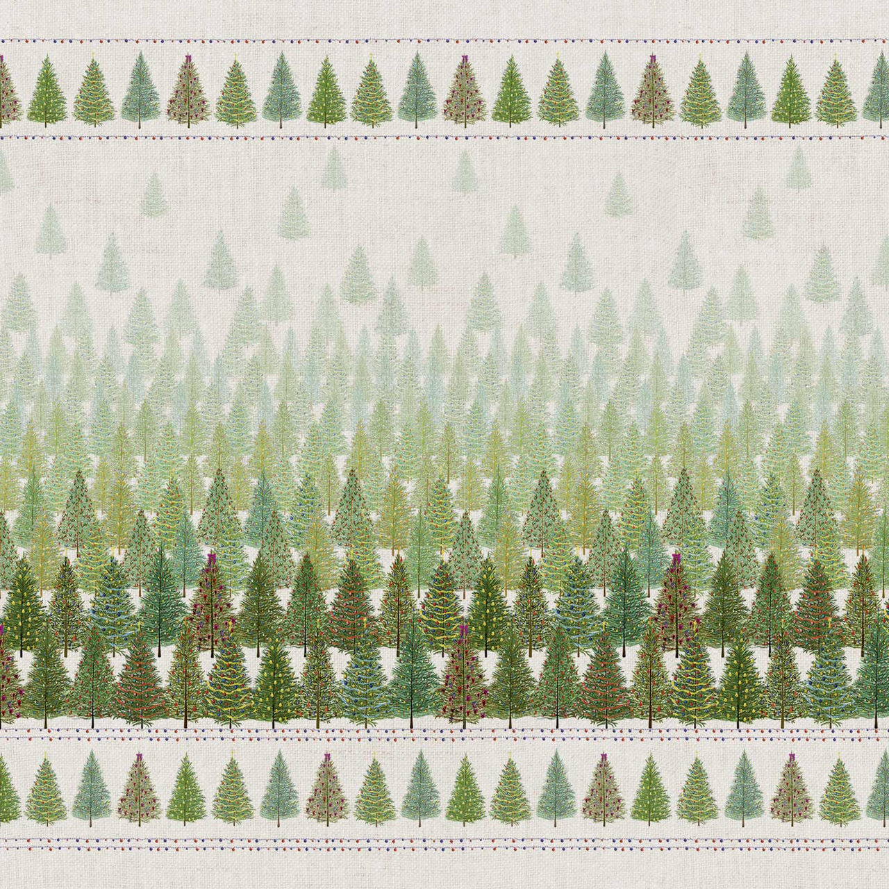 XXXL Stof (3 meter breed) voor Kersttafelkleed Fairy Trees, per 50 cm