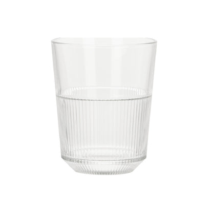 Set van 4 hoge glazen met ribbeltje 320 ml in doosje