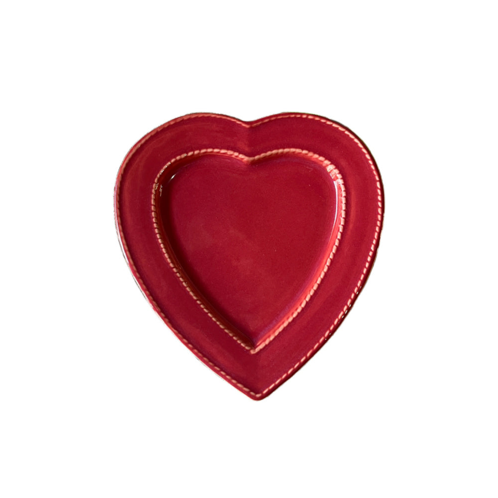 Gresnovo hartvormig dinerbord zachtrood (rouge cendré)