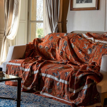 Tafelkleed / Sprei Ilian met bloemen op brique achtergrond | kies uit 1 of 2-persoons