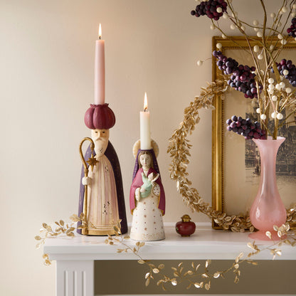 Bungalow KERST Maria-met-kindeke-kandelaar  | 20 cm hoog