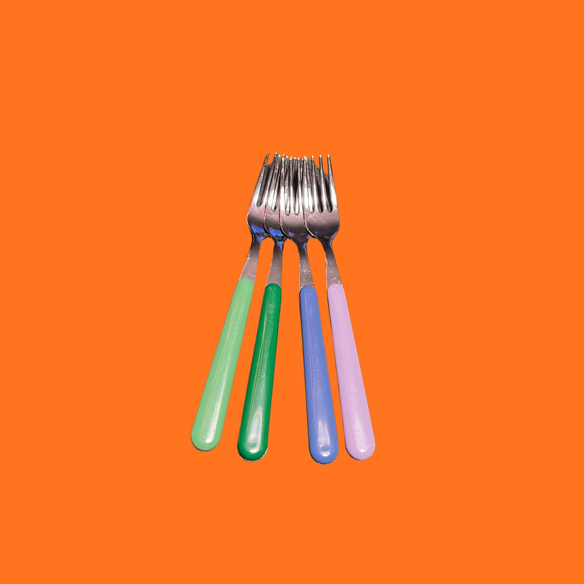 Brio ontbijtvork: lila, lavendel, lichtgroen, groen