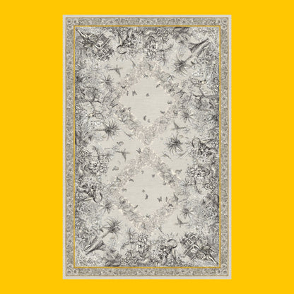 Tantra linnen tafelkleden en loper met tijger, olifant, Indiase paleizen en palmen, kies je formaat