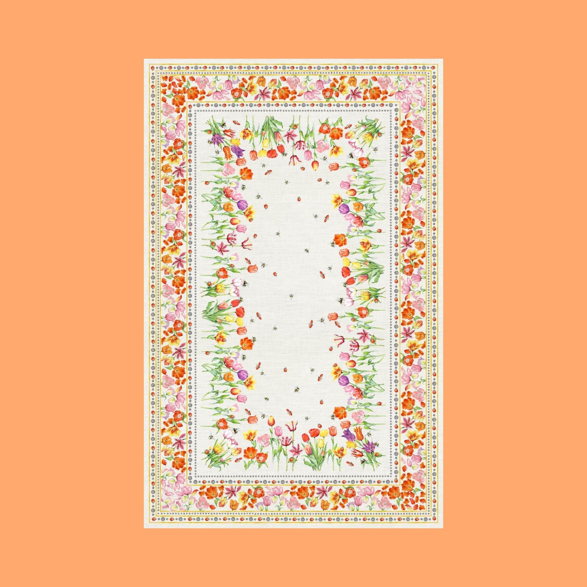 Tuli linnen tafelkleden en loper met tulpen, kies je formaat