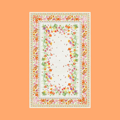 Tuli linnen tafelkleden en loper met tulpen, kies je formaat