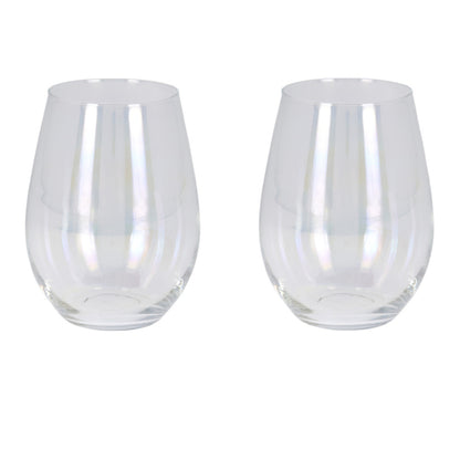 Waterglazen 'parelmoer'. Inhoud 520ml, set van 2