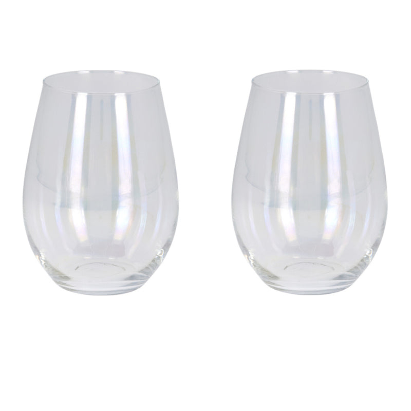 Waterglazen 'parelmoer'. Inhoud 520ml, set van 2